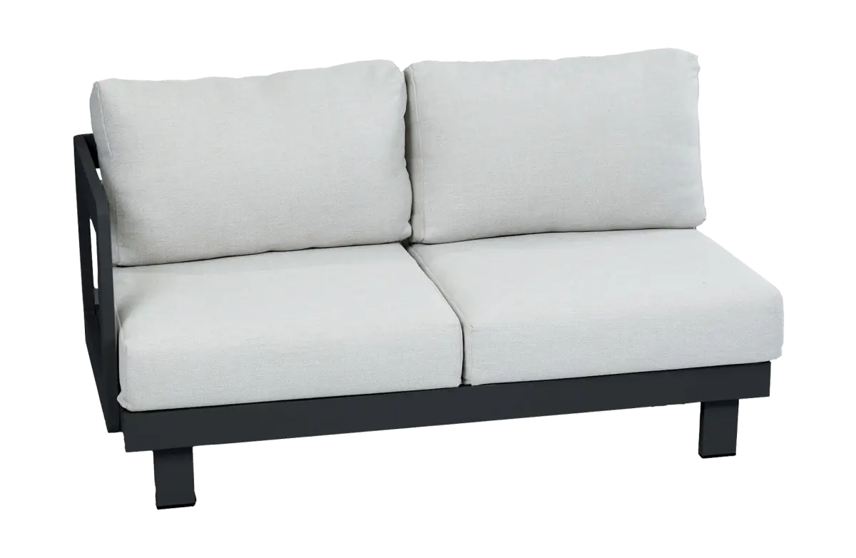 rechter bankdeel modulaire loungeset tulum beige black aluminium PNG