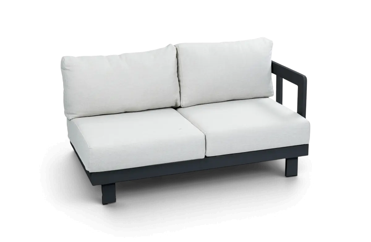 Linker Bankdeel modulaire loungeset tulum beige black aluminium PNG