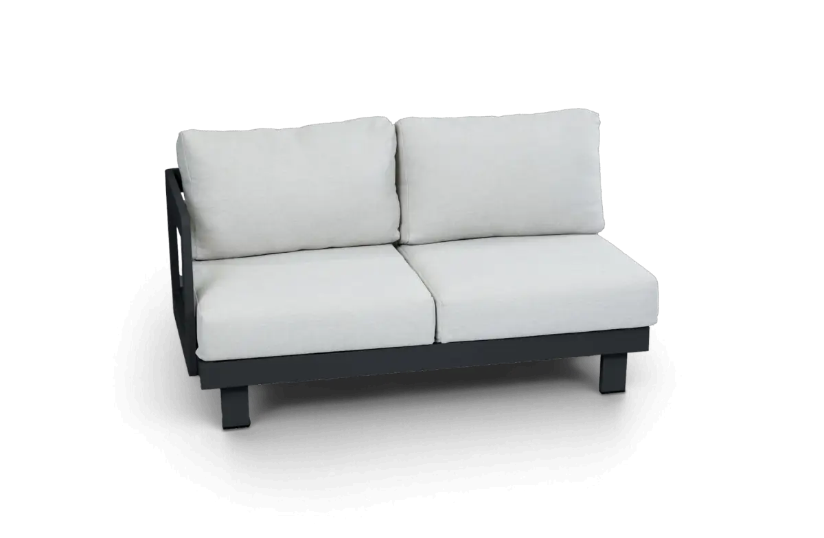 rechter bankdeel modulaire loungeset tulum beige black aluminium PNG