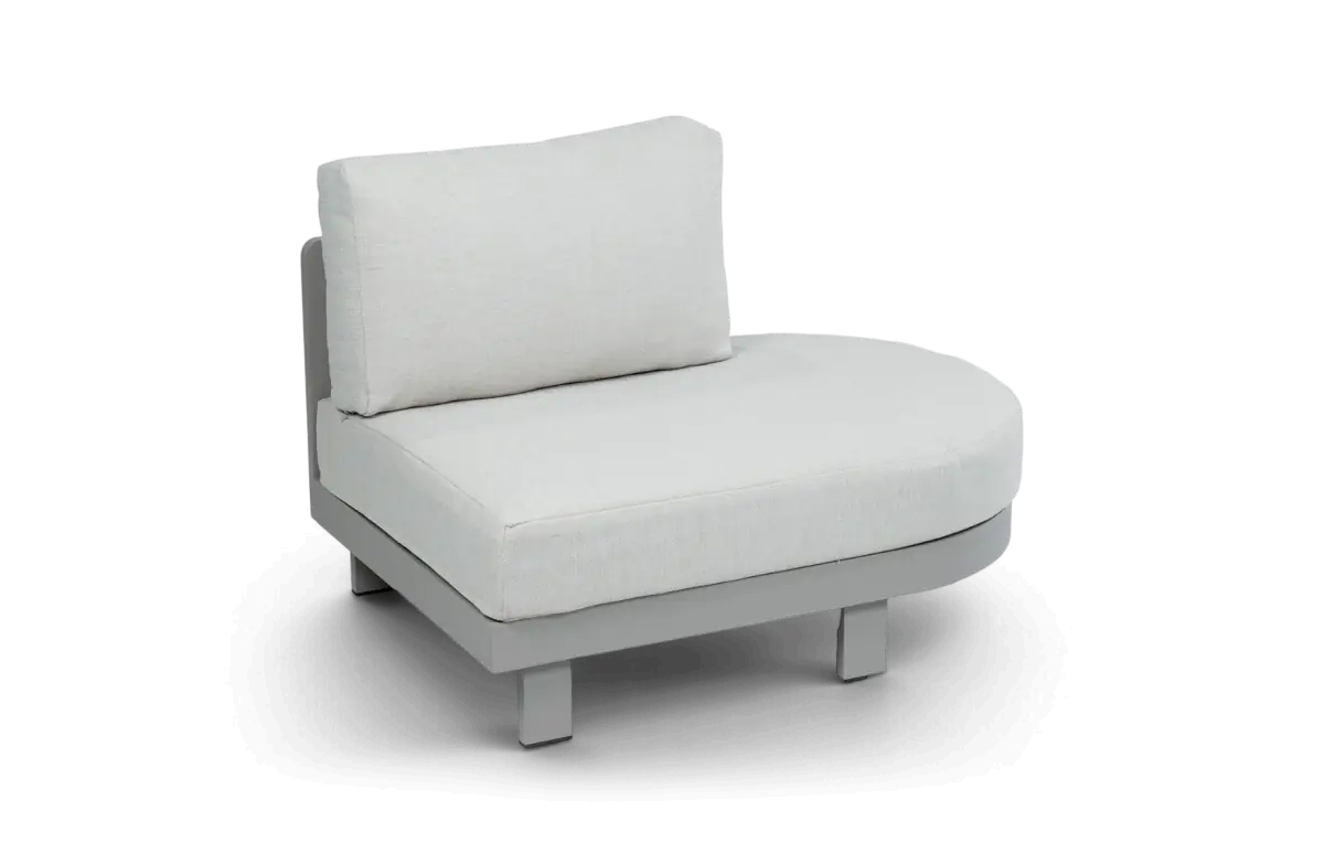ovale bankdeel loungeset tulum beige camel aluminium PNG