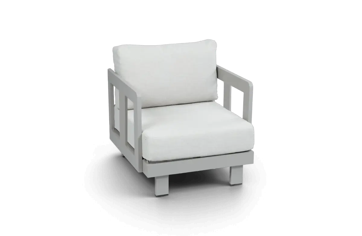 Loungestoel Tulum Beige Camel Alumuninium PNG
