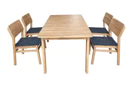 5-delige Tuinset Jala | Antraciet | Acacia en Rope | Eurofar