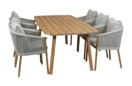 7-delige tuinset Es Vedra | 6 Es Vedra tuinstoelen | Tuintafel Es Vedra 220x100cm