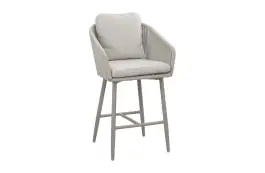 7-delige tuinset | 6 Alezio barstoelen (Camel) | Bartafel Barletta 200x75cm (Desert Pearl/Camel)