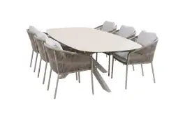 7-delige tuinset | 6 Alezio tuinstoelen | Tuintafel Malaga 240x115cm