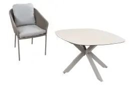 5-delige tuinset | 4 Alezio tuinstoelen | Tuintafel Malaga 180x115cm