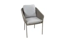 Dining tuinstoel Alezio | Latte/Camel | Rope & Aluminium