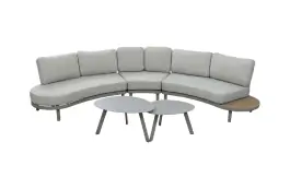 5-Delige loungeset Bari | Beige & Camel | Incl. 2 Secli Bijzettafels 