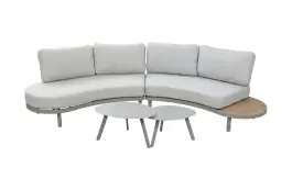 4-delige loungeset Bari | Incl 2 Secli tafels | Camel
