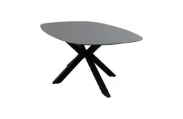 Dining tuintafel Barletta 180x115cm | Desert Pearl/Black | Aluminium & Kunststof