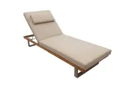 Ligbed Bastan | Sand/Sable | Aluminium & Acaciahout