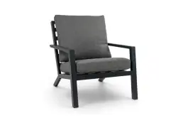 Loungestoel Bezano | Matt Black/Grey | Aluminium
