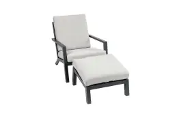 Bezano Loungestoel | Off White + Voetenbank Bezano | Off White
