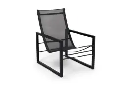 Loungestoel Vevi | Black | Aluminium & Textileen | Brafab