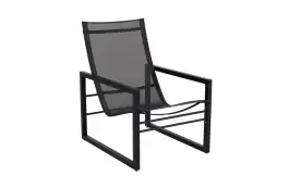 Loungestoel Vevi | Black | Aluminium & Textileen | Brafab