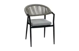 Stapelbare tuinstoel Brugge | Black & Off Sand