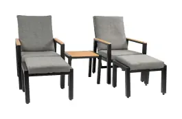 Duo Loungeset Coda | Charcoal | Aluminium 