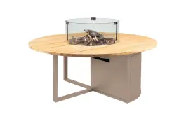 Vuurtafel Cosiloft Ø120cm | Sandy Beige & Teak | Cosi