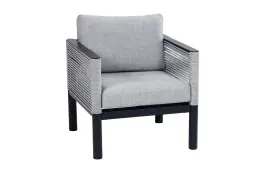 Loungestoel Cuba | Black | Rope & Aluminium