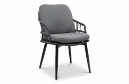 Dining tuinstoel Isabel | Black/Black | Rope