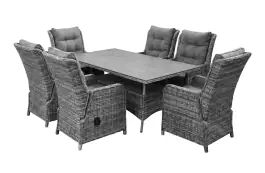 7-delige tuinset | 6 Dublin verstelbare stoelen (AG) | 180cm tafel (Keramiek)