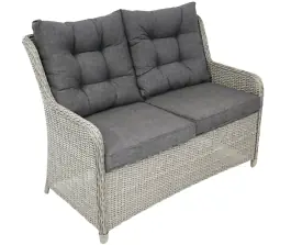 Stoel-bank verstelbare Loungeset Dublin | met 2-persoonsbank | Mystic Grey | Wicker