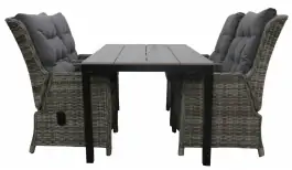 5-delige tuinset | 4 Dublin verstelbare stoelen (AG) | 160 of 180cm Cyprus tuintafel (Grey)
