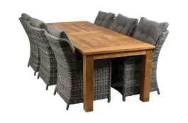 7-delige tuinset | 6 Dublin tuinstoelen (AG) | 240cm Ayra tuintafel (Teak)