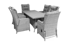 7-delige tuinset | 6 Dublin verstelbare stoelen (MG) | 180cm tafel (Keramiek)