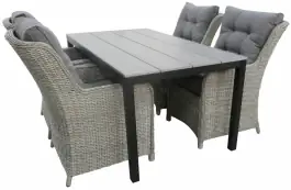 5-delige tuinset | 4 Dublin tuinstoelen (MG) | 160 of 180cm Cyprus tuintafel (Grey)