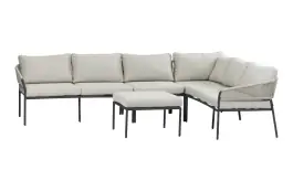5-Delige hoek loungeset Elvira | Incl Hocker & Middenelement | Black