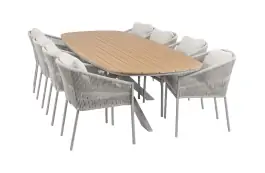 9-delige tuinset | 8 Elvira tuinstoelen (Camel) | Tuintafel Cadiz 280x115cm (Camel)