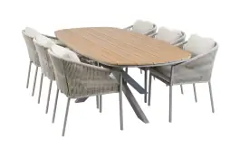 7-delige tuinset | 6 Elvira tuinstoelen (Camel) | Tuintafel Cadiz 240x115cm (Camel)