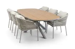7-delige tuinset | 6 Elvira tuinstoelen (Camel) | Tuintafel Cadiz 240x115cm (Camel)