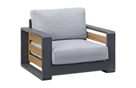 Loungestoel Fosega | Matt Black/Stone Grey | Aluminium