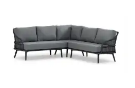 Hoek Loungebank Isabel | 3-delig | Black/Black  | Rope