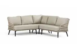 Hoek Loungebank Isabel | 3-delig | Sand/Black  | Rope