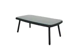 Salontafel Jonah 100x50x35 cm | Dark Grey | Wicker |Eurofar