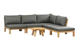Hoek loungeset Kent | 6-delig | Grey | Acacia