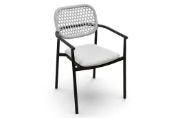 Dining tuinstoel Lecce | Beige/Black | Aluminium & Rope