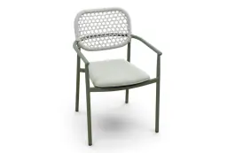 Dining tuinstoel Lecce | Groen | Aluminium & Rope