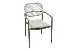 Dining tuinstoel Lecce | Groen | Aluminium & Rope