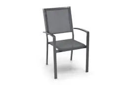 Stapelbare tuinstoel Mojito Negro | Grey | Aluminium & Textileen | Lesli Living