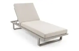 Ligbed Sint Maarten | met kussen | Champagne | Aluminium & Textileen