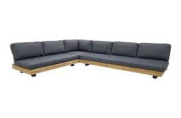Hoek Loungeset Los Angeles | 3-delig | Dark Grey | Acacia | Eurofar