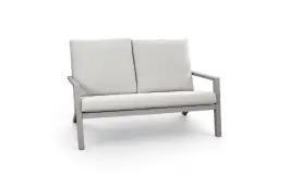 Loungebank Bezano | 2-persoons | Taupe & Champagne | Aluminium