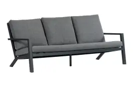 Loungebank Bezano | 3-persoons | Matt Black/Grey | Aluminium