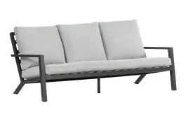 Loungebank Bezano | 3-persoons | Matt Black/Off White | Aluminium