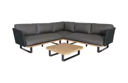 Hoek Loungeset Massarossa | Black & Acacia Teaklook