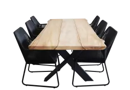 7-delige tuinset | 6 Mona tuinstoelen BL | Pohon tuintafel